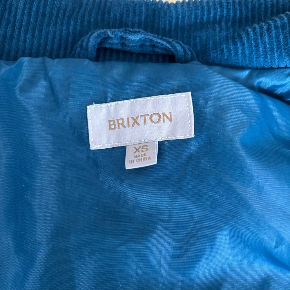Brixton Utopia Jacket Women Sz  XS Indie Teal Corduroy Detroit Chore Full Zip - Picture 14 of 14